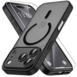 Vansdon Cover Magnetica per iPhone 17 Pro Max con 1 Pezzi Vetro Temperato, Compatibile con Magsafe, Protezione anticaduta di livello militare, Custodia Traslucida Opaca Sottile Antiurto-Nero