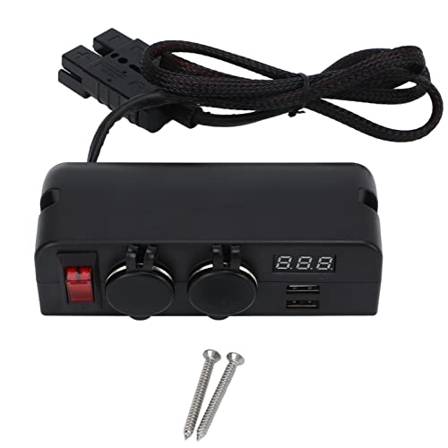 Adaptador de cargador de coche con 2 USB y pantalla digital de voltaje