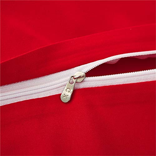 Ropa de cama de encaje rojo para boda y juego de funda nórdica de princesa coreana 200x220cm 5