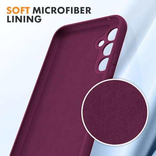 Image of DIZORO Microfiber Candy Case Compatible for Samsung S24 fe Smooth Touch Cushion Liquid Soft Silicone Gel Rubber Phone Cases Non-Slip Full Body Protective Shockproof Back Cover (Wine Red)