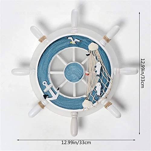 Aplique de pared náutico con timón azul y lámpara LED de cuerda para dormitorio infantil 7