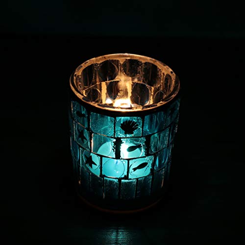 Uonlytech Mediterranean Style Candle Holders, 4Pcs Glass Tea Light Holder, Desktop Decorative Tealight Candle Holder For Outdoor Home Christmas Wedding Birthday Valentines Day #TOP18