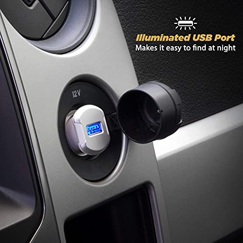 Image of Scosche USBC121M ReVolt Universal Cigarette Lighter Single Device Compact One Port USB Car Charger, Fast Charge One Device Quickly, Black /Space Gray