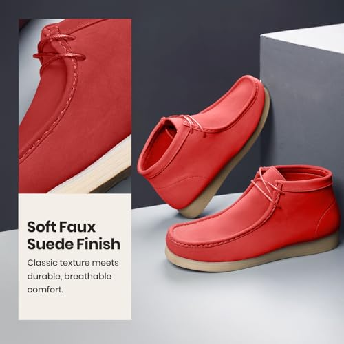 Image of Amali Casual Chukka Boots for Men, High-Top, Lace Up Suede Men's Shoes, Desert Boots with Crepe Rubber Sole