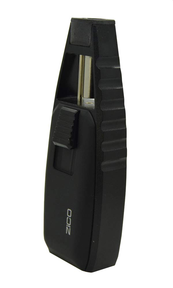 Zico Butane Stainless Steel Torch Flame Refillable Lighter (Black)