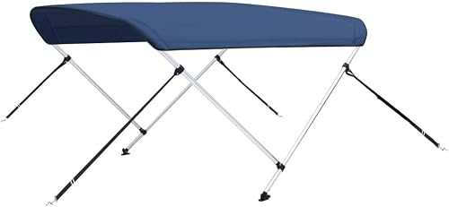 vidaXL Toldo Bimini de 2 Arcos Azul Marino 180x150x110 cm