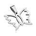 Produktbild ORDO Diamonds® Stahlanhänger, Anhänger aus 316L Stahl, Anhänger aus Chirurgenstahl, Damen Anhänger, Schmetterling, gewellten Flügelrändern, 23 x 19 mm