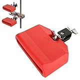 Jam Block, Plastic Timbales Instrument Red Latin Percussion Instrument Cowbell for Drum Set, Band Practice, Festival Performance，Children Teaching