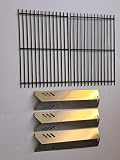 Outdoor Bazaar Set of Porcelain Coated Cooking Grid and Three Stainless Steel Replacement Heat Plate