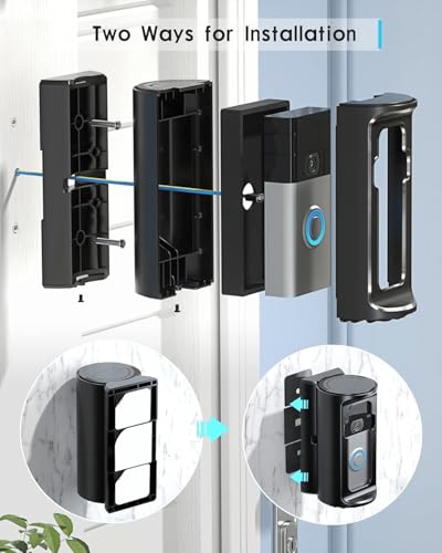 COOLWUFAN Suporte de porta de campainha de vídeo, suporte de campainha anti-roubo ajustável em todos