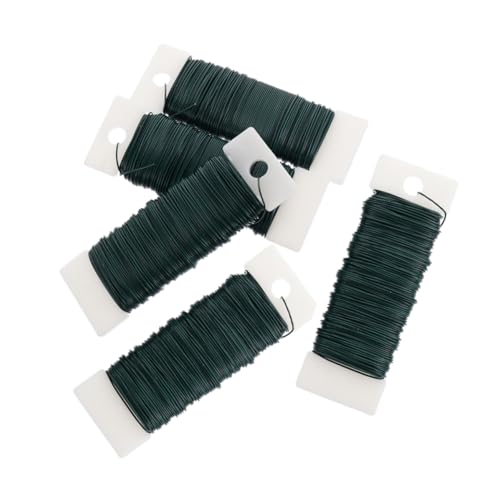 Fil floral vert en lot de 5 rouleaux de fil de fer flexible pour couronnes