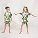 senya Parrots on The Beach Summer Pajamas Set Short Cotton Sleepwear 2 Piece Multicolor