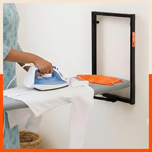 Image of Bathla X-Pres SafeRest Silicone Iron Mat for Hot Iron Rest | Heat-Resistant, Anti-Slip | Washable | Protects Ironing Board from Heat Damage & Keeps Iron Secure - Orange