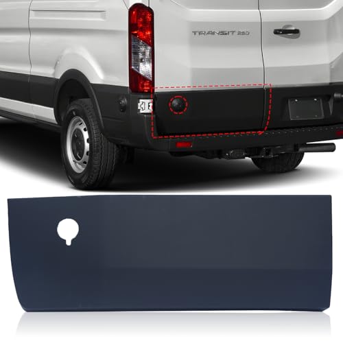 APASQRO Rear Door Lower Molding Panel Trim for Transit 150 250 350 2015 2016 2017 2018 2019 with Hole 250 Degree Open Door Body Cover Accessories, Matte Black, Left Driver Side
