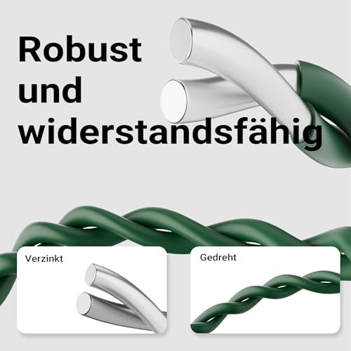 Wiltec Gartenzaun 0,65 x 10 m grün, Maschendrahtzaun Stahl PVC-beschichtet, Drahtzaun 9 x 15 cm Maschen, Zaun für Garten, Maschenzaun einfache Montage