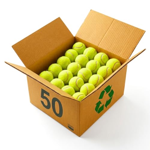 VIV 50 Pack Tennis Balls Bulk, Advanced Practice Pressure Ball Bouncing 53in High Durable; Official Size 2.5 in Pet Dog Balls, Tougher Tennis Ball for Dogs; Bulk Tennis Ball Training Machine, Walkers