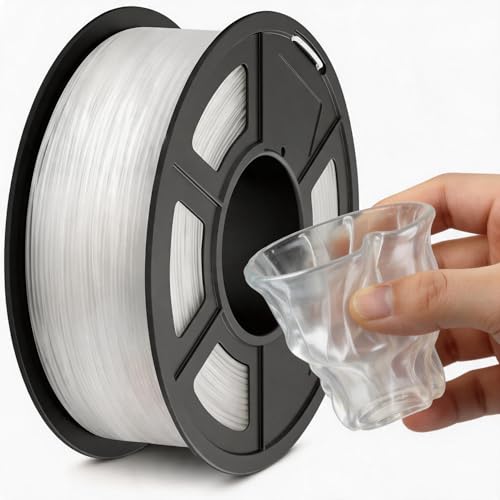 Image of 250G TPU 3D Printer Filament 1.75mm Filajoy3D 3D Printing Filament Dimensional Accuracy + /- 0.02mm for Most FDM 3D Printers,Transparent