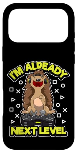 Video Gaming Hedgehog "I'm Already Next Level" Gamer Quote �X�}�z�P�[�X iPhone 17 Pro Max �p