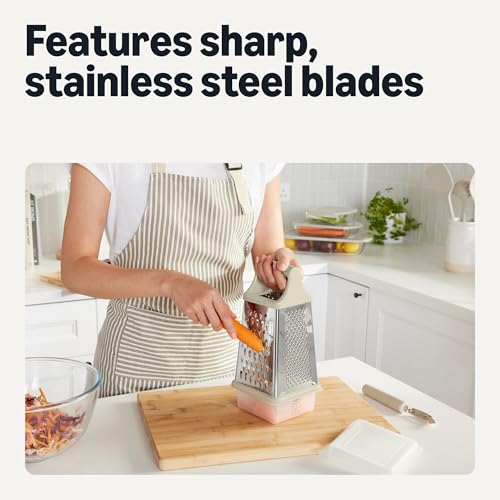 Amazon Basics Cheese Grater, 4-Sided Stainless Steel Box Grater with Measuring Container, Dishwasher-Safe - image 3