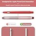 MoKo Holder Case Compatible with Apple Pencil 2nd Generation, Retractable Protective Apple Pencil Cover with Sturdy Clip, Hard PC Apple Pencil Case, Support Double-Tap, Red