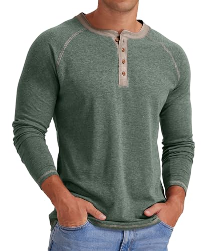 Sailwind Men's Henley Long/Short Sleeve T-Shirt in Cotton