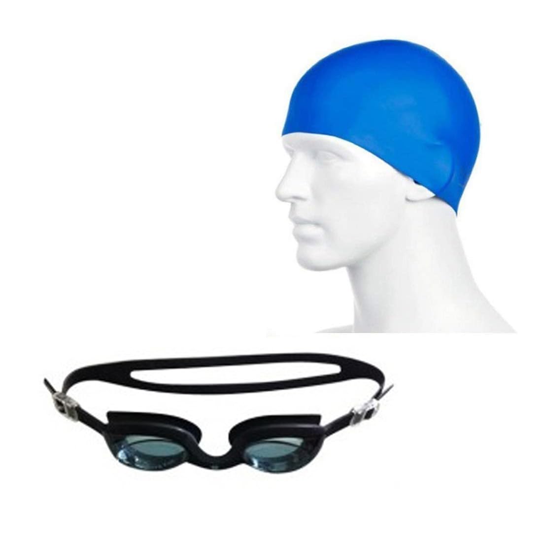 Protoner Swimming set combo with goggles, cap, nose & ear plugs (Black Blue)-image-37