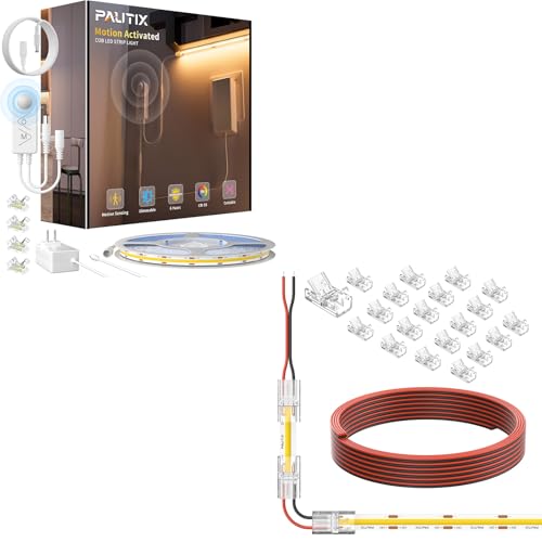 Tira de luces LED con sensor de movimiento PAUTIX 20ft 2700K miniatura 1