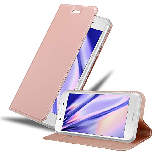 cadorabo Coque pour Sony Xperia X en Classy Or ROSÉ - Housse Protection avec Fermoire Magnétique, Stand Horizontal et Fente Carte - Portefeuille Etui Poche...