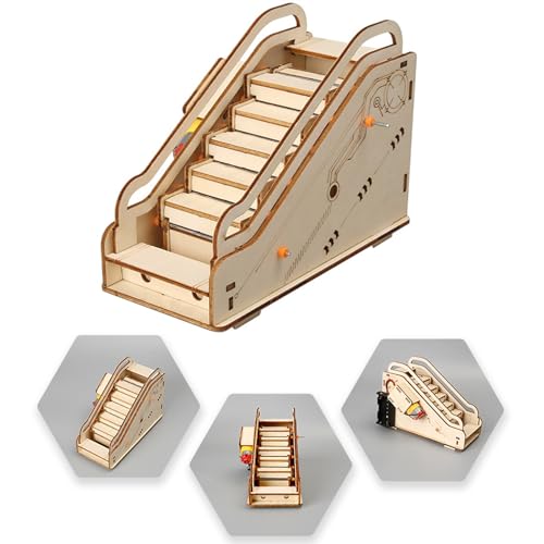 Kit De Aprendizaje De Escaleras Mecánicas - Modelo Científico De Madera De 6,4 Pulgadas | Juguete De Construcción Hecho A Mano | Dispositivo De Experimento Educativo para Adolescentes, Niños Y Niñas, - imagen 7