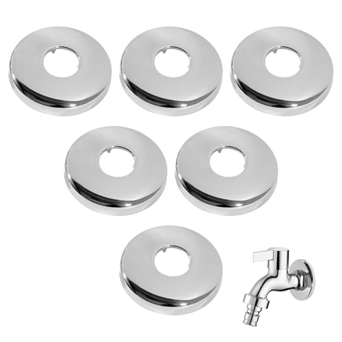 6 Pièces Rosace Mitigeur Douche en Acier Inoxydable Ø 75mm x (3/4