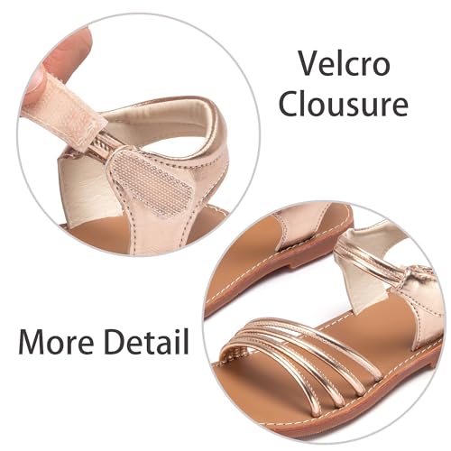 Image of ESTINE Toddler /Little Kid Girls Dress Cross Strappy Open Toe Sandals Princess Flats Summer Flower Girl Shoes