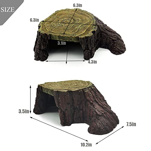 Reptile Habitat Cave Tortoise Basking Platform Turtle Tree Stump Hideout Cave Lizard Dock Resting Terrace Terrarium Accessories Aquarium Decor For Tortoise Lizard Chamelon Gecko Iguana #TOP6