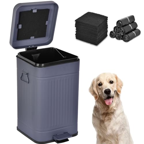Outdoor-Hundekot-Behälter mit Deckel und Kohlefilter