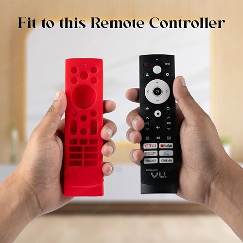 Image of Shopoflux Silicone TV Remote Cover Compatible with Hisense Smart TV Remote VU GloLED Series Tv Remote Cover (RED)