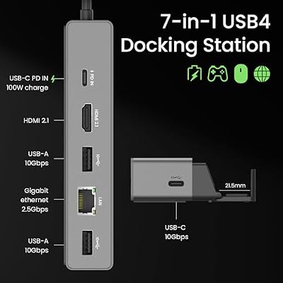 BenQ GR10 HDMI 2.1 Steam Deck Dock | USB4 Gaming Docking Station/Hub for TV | ROG Ally/Legion GO/ TB4/ Moonlight 4K120Hz Compatible | PD100W | 2.5GbE-GeForce Now | Flip Stand | beCreatus