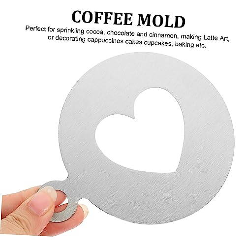 TOPPERFUN Reusable Heart Shaped Coffee Decorating Stencils Stainless Steel Food Grade Latte Art Templates for Cocoa Sprinkling Cappuccino Cake Cupcake Baking - Thumbnail 5