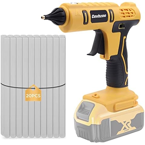 Hot Glue Gun, Cordless Glue Gun, Full Size Hot Glue Gun for DeWalt 20V Lithium-Ion Battery with 20Pcs 0.43" Glue Sticks and Insulated Copper Nozzle, Hot Glue Gun Kit (Tool Only, Battery NOT Included) Cover