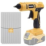 Cordless Hot Glue Gun for DeWalt 20V Lithium-Ion Battery With 20Pcs 0.43' Glue Sticks and Insulated Copper Nozzle, Full Size Kit (Tool Only, Battery NOT Included)