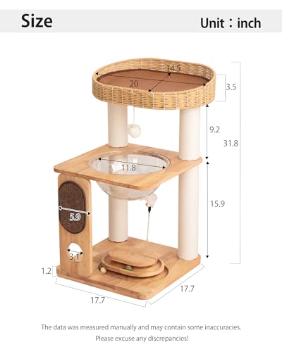 Árbol de Gato de Madera Moderno para Gatos Grandes miniatura 2