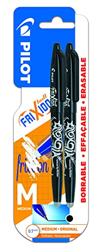 Pilot   Frixion Ball   Bolígrafo borrable, 2 unidades, Negro
