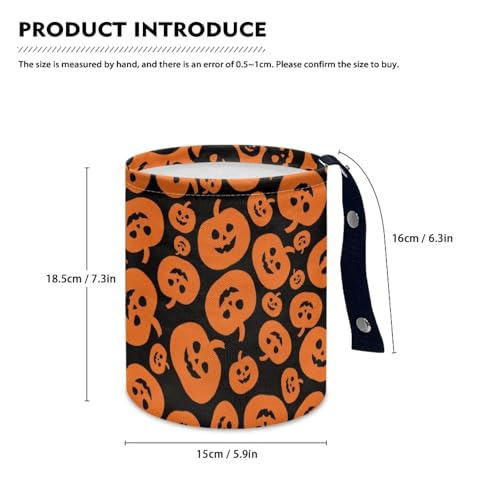 Image of Funny Pumpkins Halloween Trash Bag, Car Trash Can Cute, Portable, Collapsible for Back Seat, Floor, Hanging Headrest Waste Basket - Auto Garbage Accessory