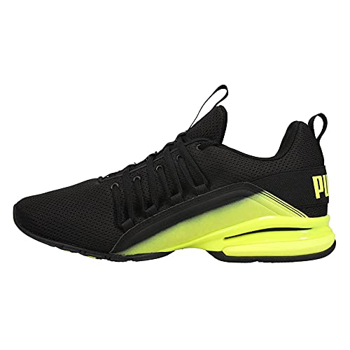PUMA PUMA mens Axelion Running Shoe, Puma Black-yellow Alert, 10.5 US