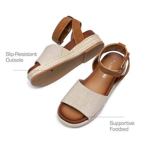 DREAM PAIRS Girls Platform Wedge Open Toe Espadrille Sandals with Buckle Ankle Strap for Little Kid/Big Kid4