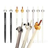12 Pcs Retractable Dog Gel Pens, Fine Point 0.5mm Black Ink Cute Fun Animal Gel Japanese Novelty Pens for Writing Stationery Supplies (12pcs dog pens)