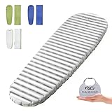 CAMDOOR 高R値6.8 インフレーターマット【4層断熱アルミシート・TPU防水・静音素材】エアーマット キャンプ 厚手10cm SGS認証 -25°C使用可能 コンパクト キャンプ マット 登山 車中泊 連結可能 耐水加工 防水 防災 安全無臭 補修テープ付