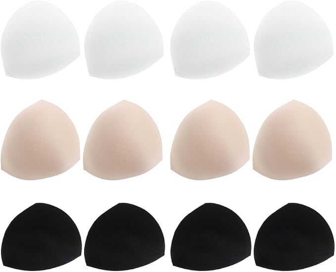 TENDYCOCO Triangle Bra Pads Inserts Removable Breathable Sponge Pads for Women size S Skin Color Reusable Chest Pad Insert for Everyday Wear Sports Bras Travel 6 Pairs image 3