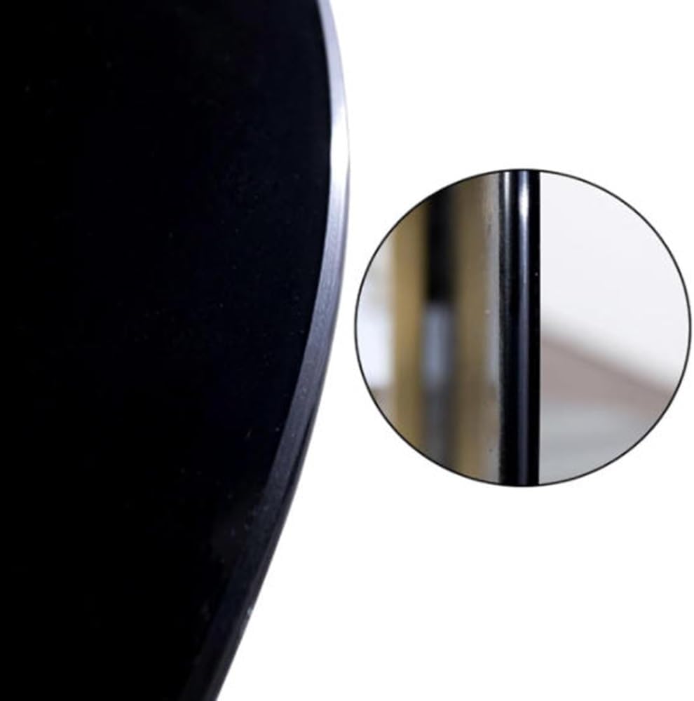 1/4" Thick Tempered Glass Table Top Round Glass Table Top Black Surface 18in 20in 24in 30in Replacement Glass Top for Patio Office Table(60cm/23.6in)