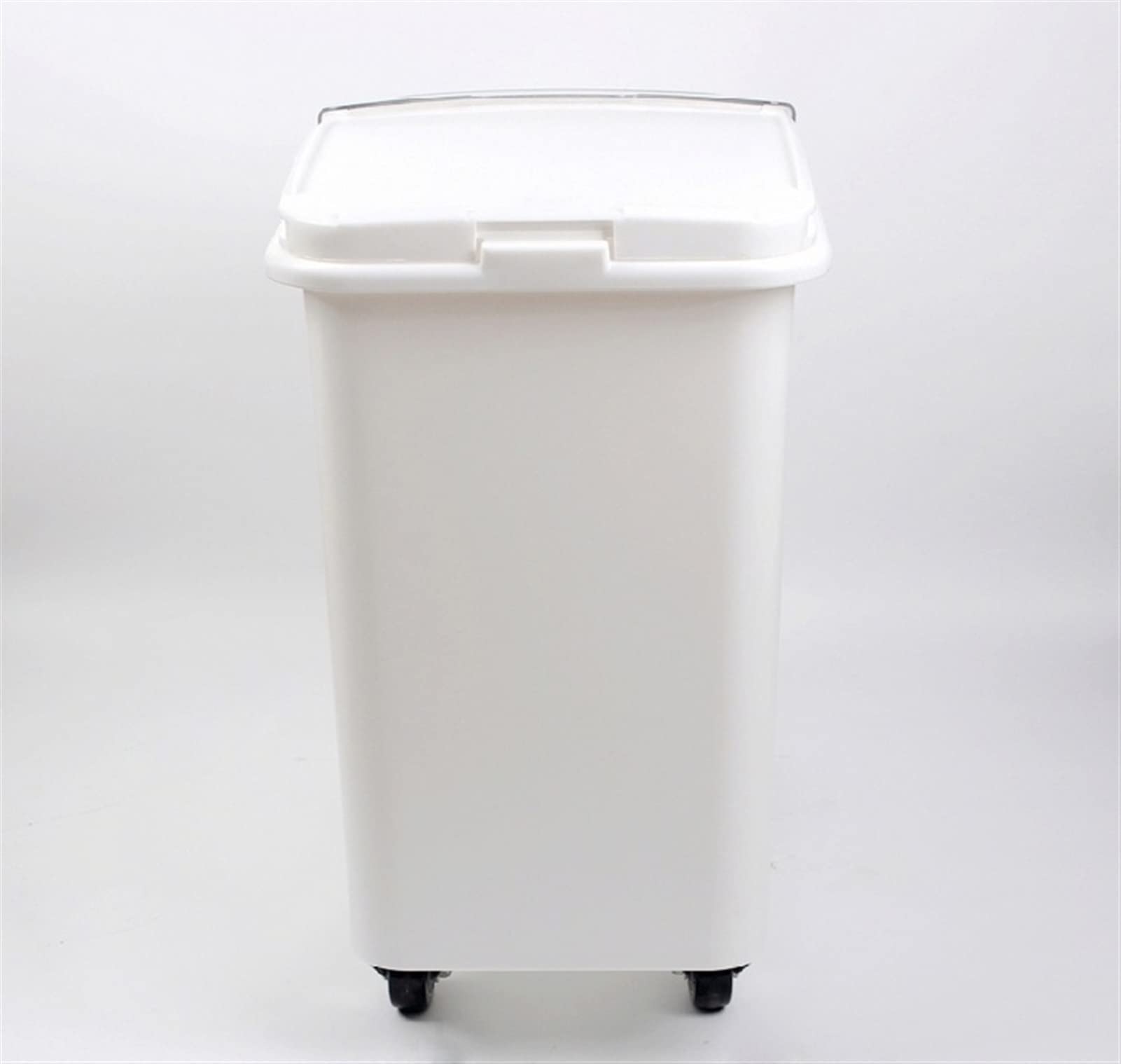 Contenitori per Alimenti Ermetici Sottile Di grandi dimensioni Contenitori per alimenti per cani con coperchi/ruote - Moderno A tenuta d'aria Robusto Riso / Semi di uccelli / Secchio per cereali, Bian