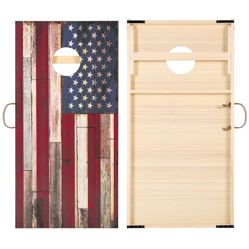 Image of Sportdo 4x2 ft Solid Wood Cornhole Set with 8 Bean Bags, Regulation Size Cornhole Board Set for Adults, Cornhole Game Set for Tailgate Backyard Toss Games Indoor&Outdoor Activities