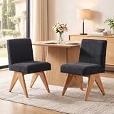chairus Juego 2 Sillas Comedor de Chenilla, Gris Oscuro